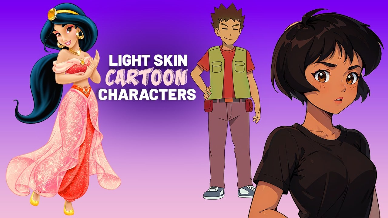 light skin cartoon characters