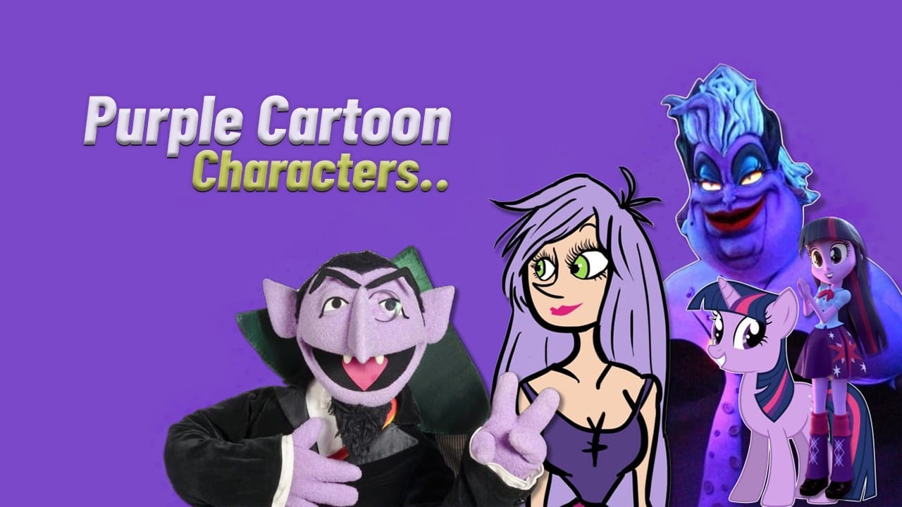 purple cartoon characters