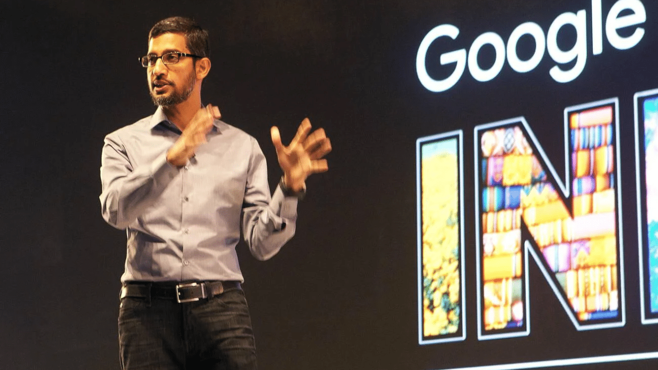 16 dec 2015 - New Delhi - INDIA..Sundar Pichai, CEO of Goggle Inc, addresses a Conference in New Delhi, INDIA