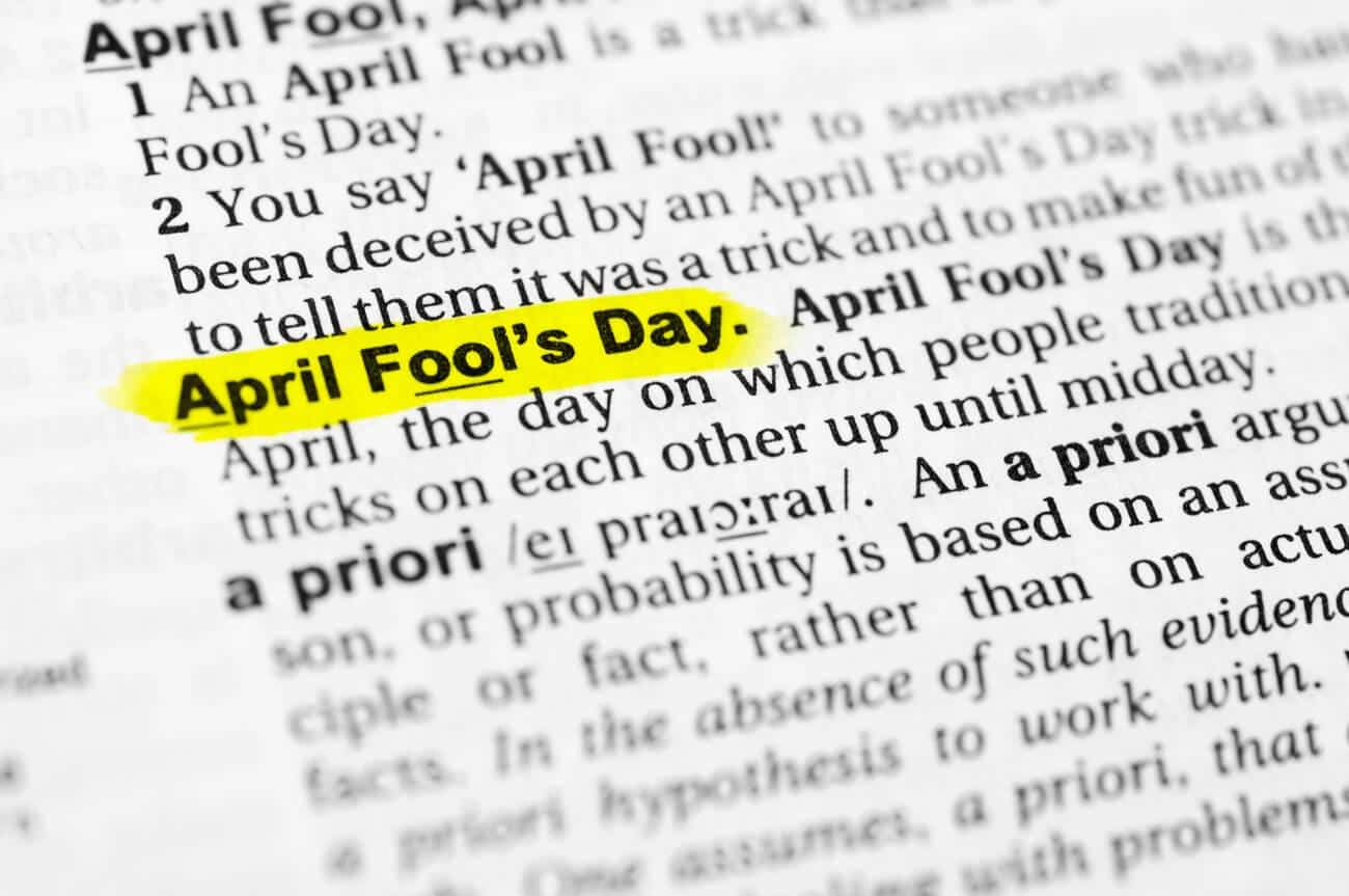 history of april fools day