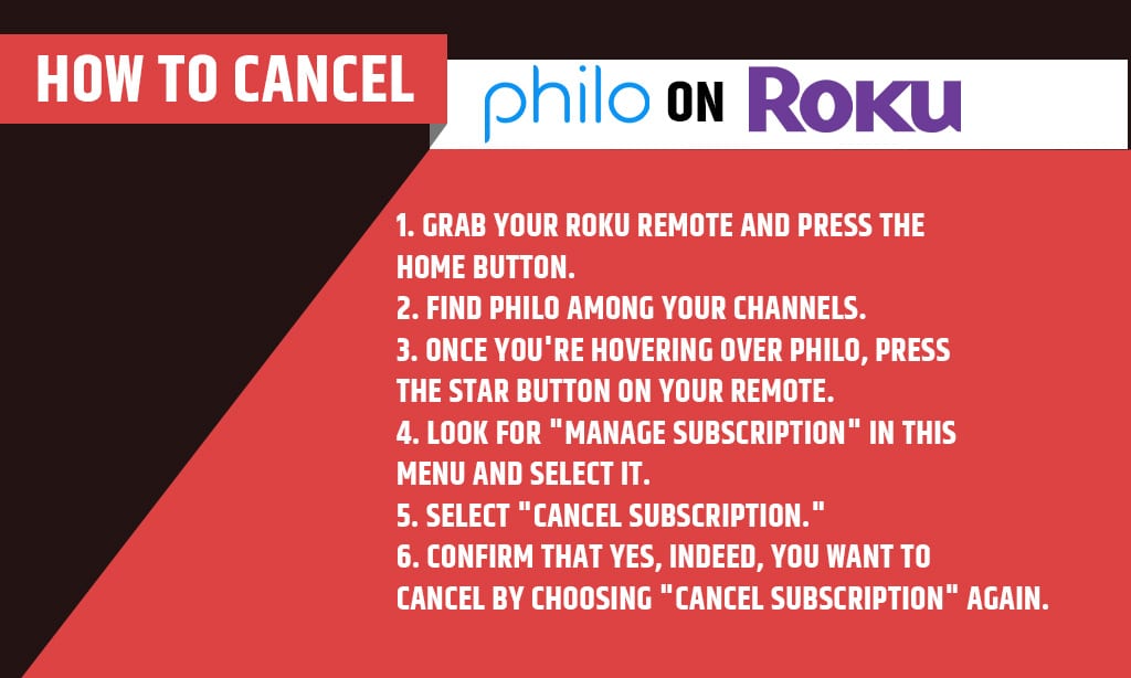 how to cancel philo subscription on roku