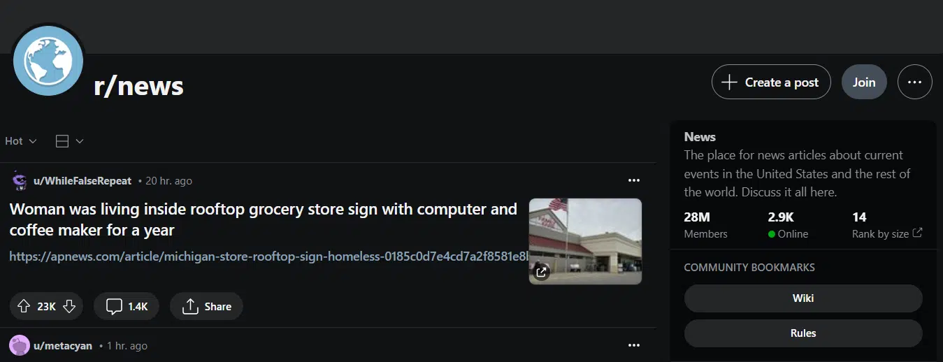 r/news subreddit