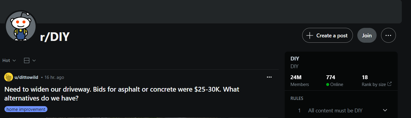 r/DIY subreddit