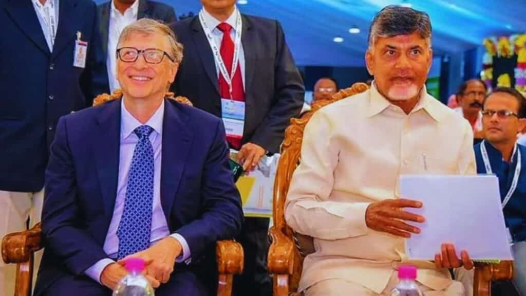 Chandrababu Naidu Bill Gates Microsoft Hyderabad Office