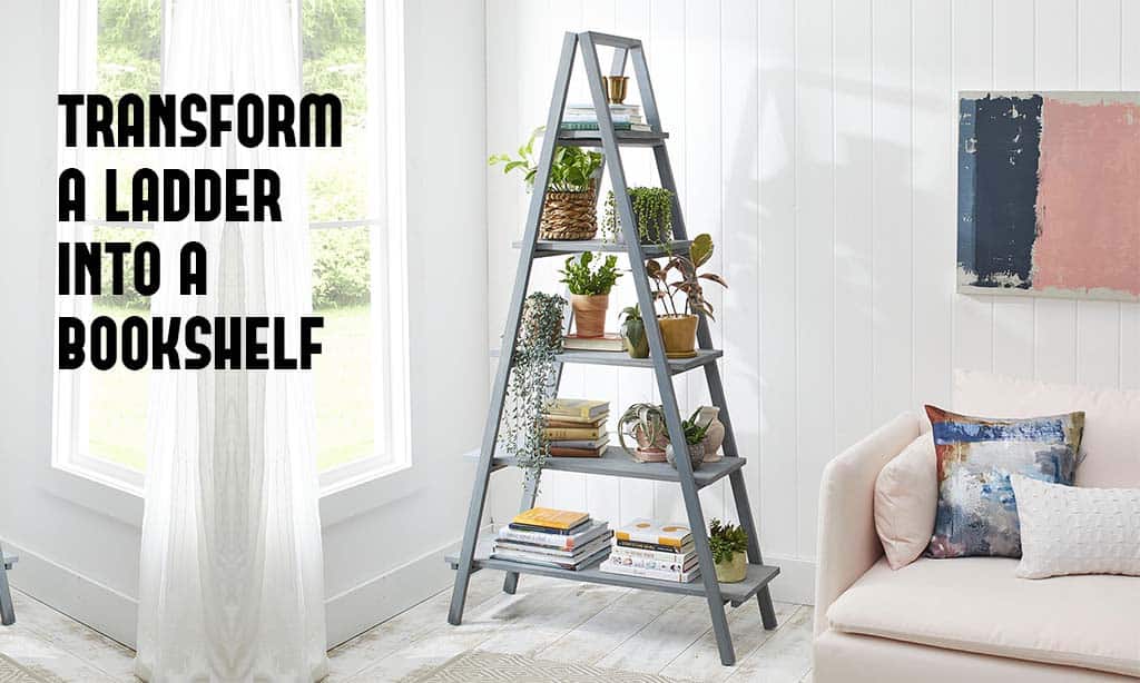 transform a ladder into a bookshelf