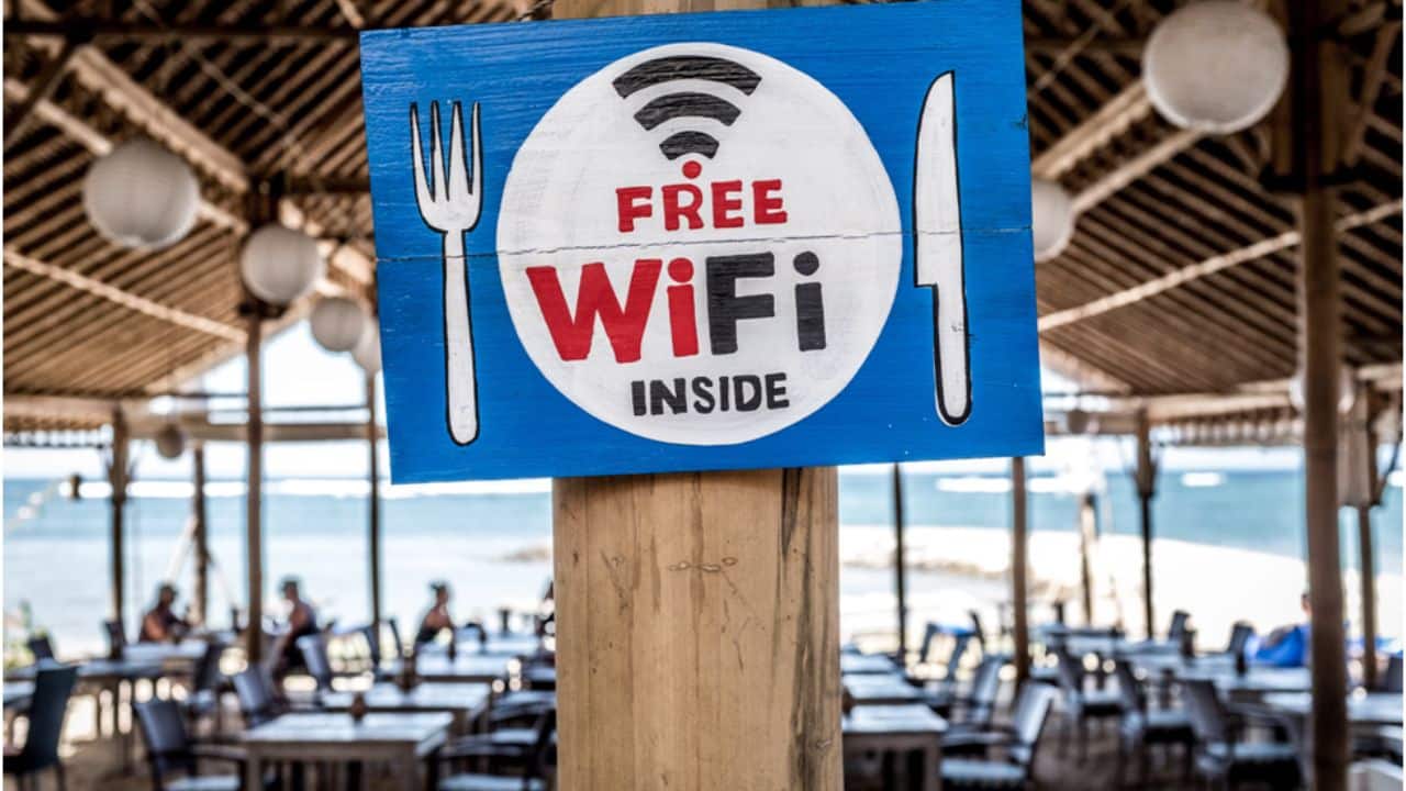 A “Free WiFi” sign