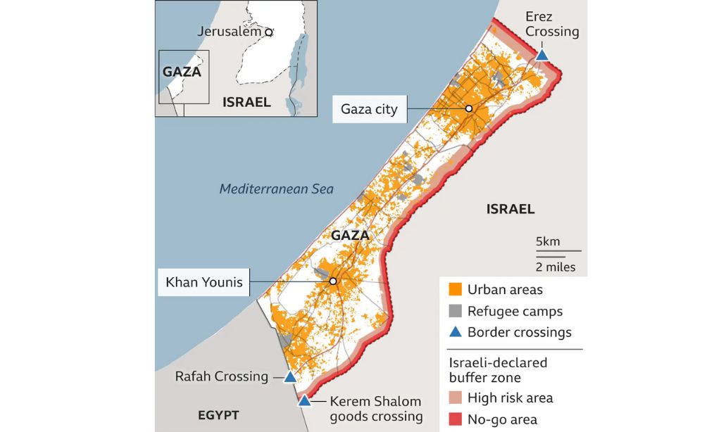 Map of Gaza Strip