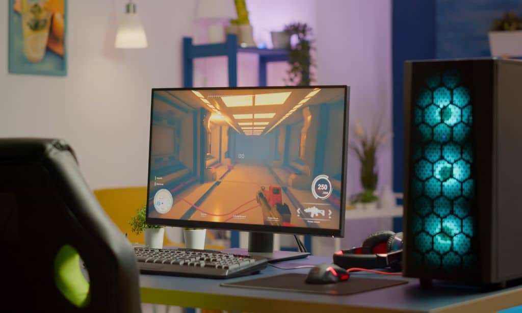 Fireplace-Inspired PC Setup