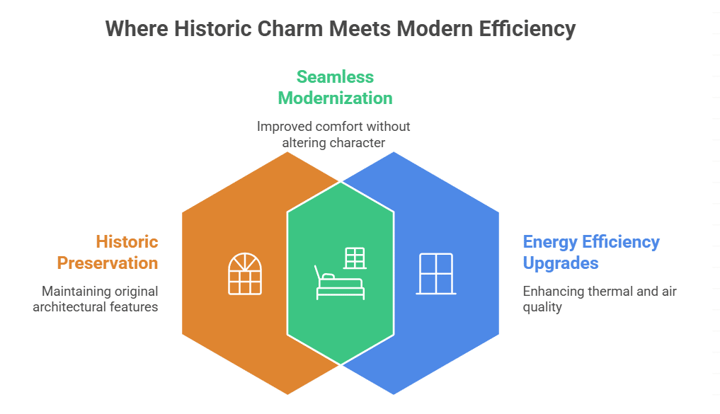 Window upgrades while preserving historic character