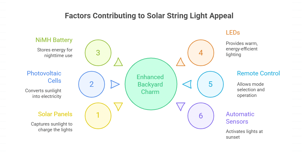 How do solar-powered string lights enhance your backyard