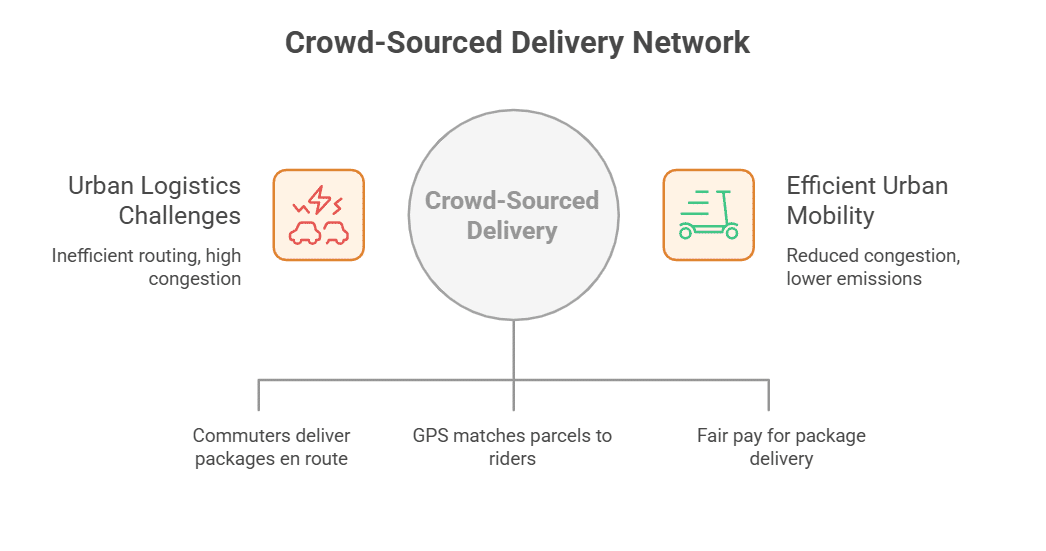 How does Peer-to-Peer (P2P) delivery work in crowdshipping