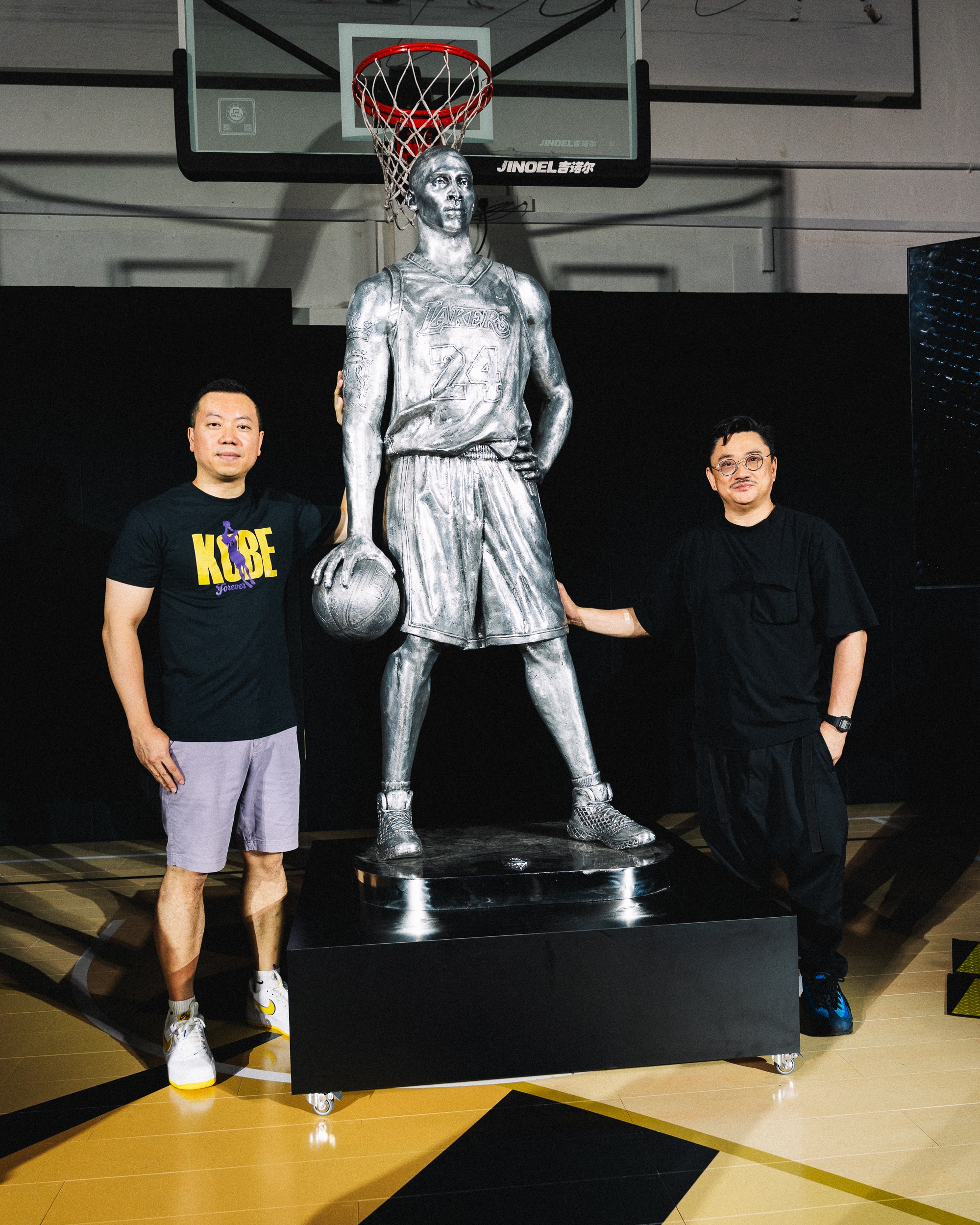Left_ Kaiser Ng, Co-founder of P95 Basketball Academy. Right_ Artist Jahan Loh