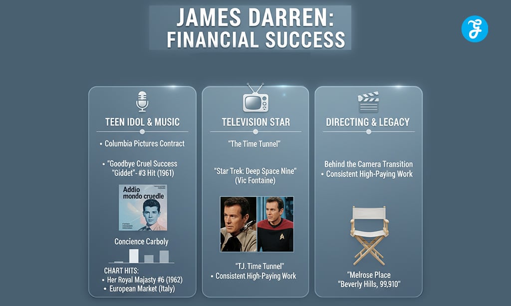 Factors Influencing James Darren's Financial Success