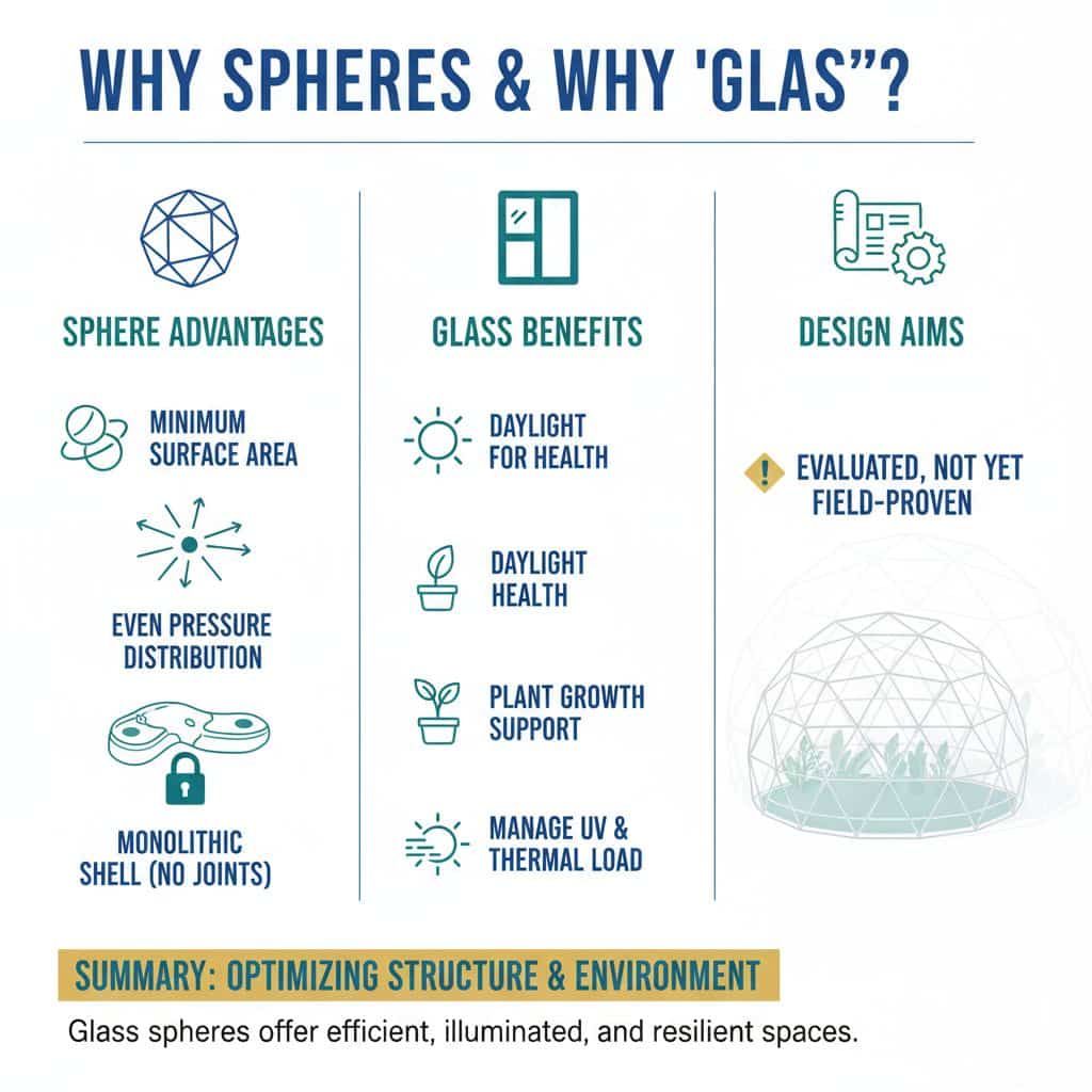 Why spheres and why “glass”