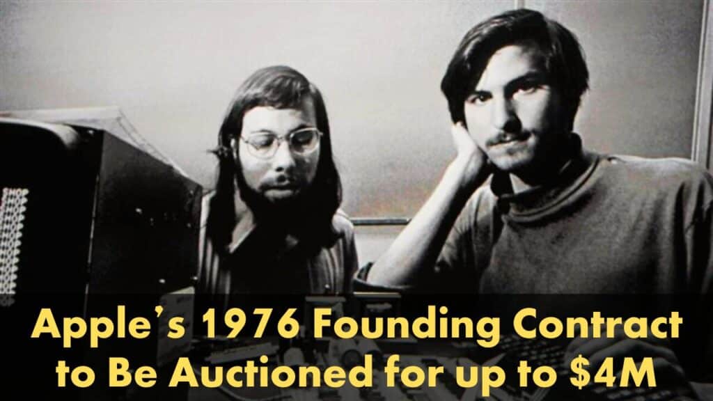 Apple founding contract auction