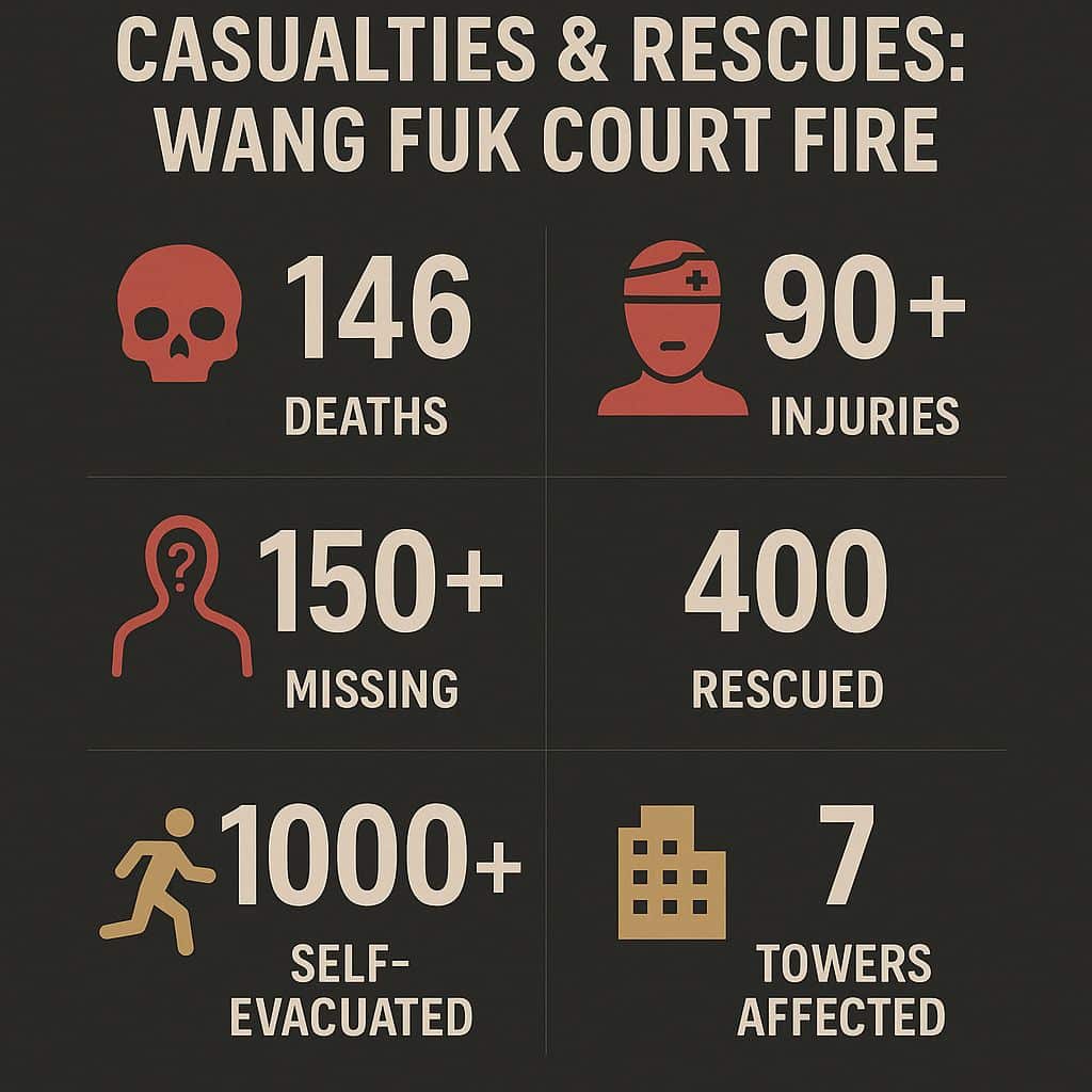 Casualties & Rescues Wang Fuk Court Fire