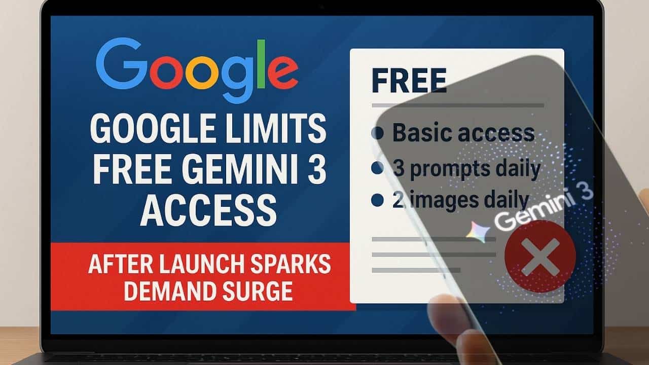 Google Cuts Free Gemini 3 Access After Demand Surge