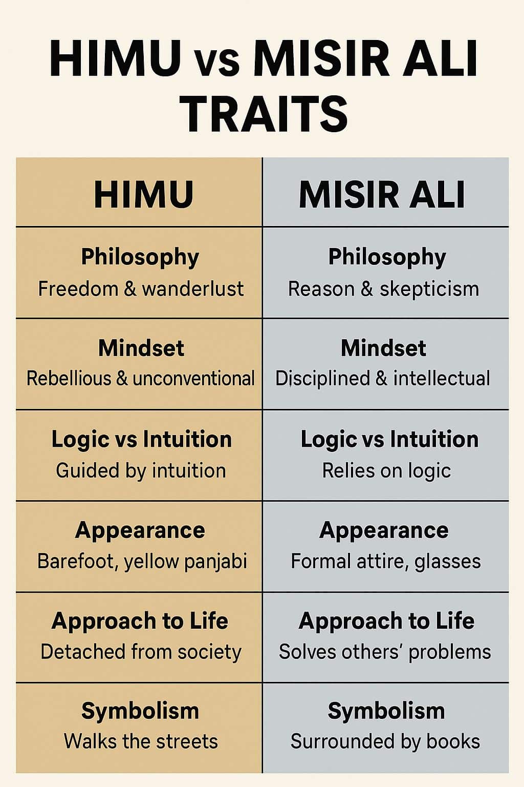 Himu vs Misir Ali Traits