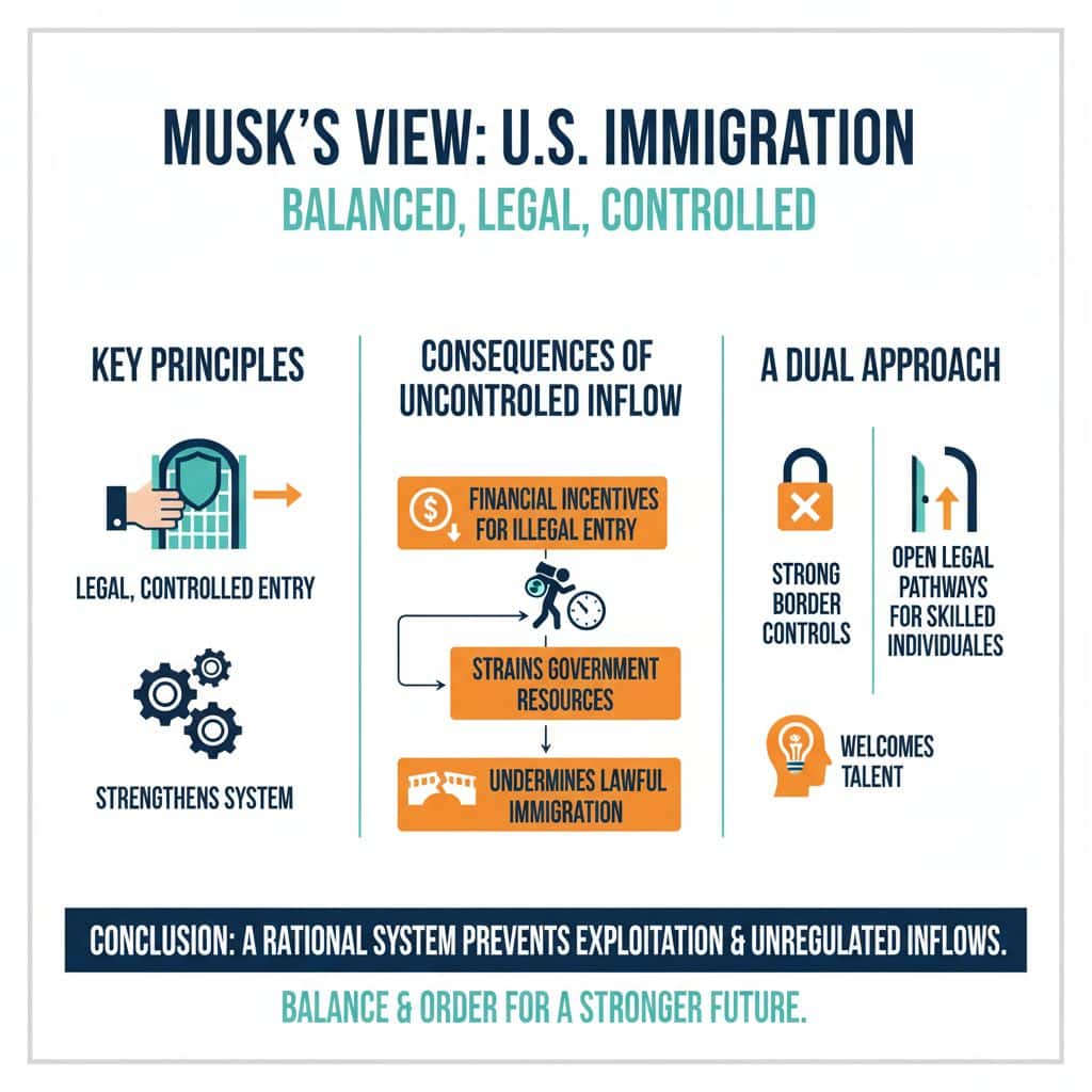Musk’s View on U.S. Border Controls and Illegal Immigration