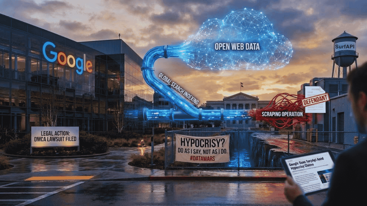 Google Sues SurfAPI Over Data Scraping Amid AI Hypocrisy Claims