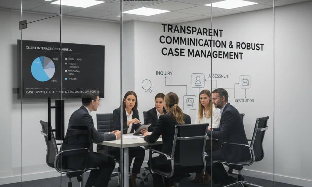 How does the firm communicate and handle cases