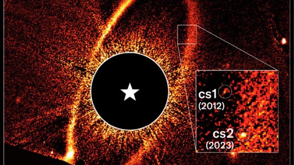 Hubble sees asteroids colliding