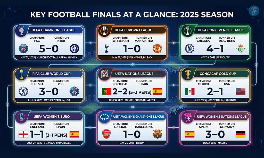 Key finals at a glance at international football in 2025