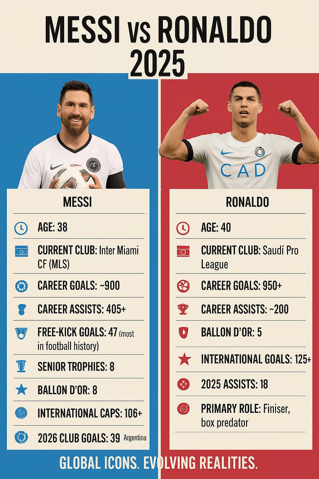 Messi vs Ronaldo so far