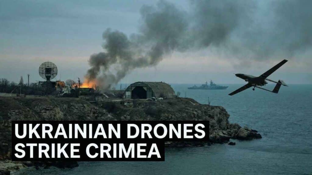 Ukrainian drones hit Russian sites in Crimea