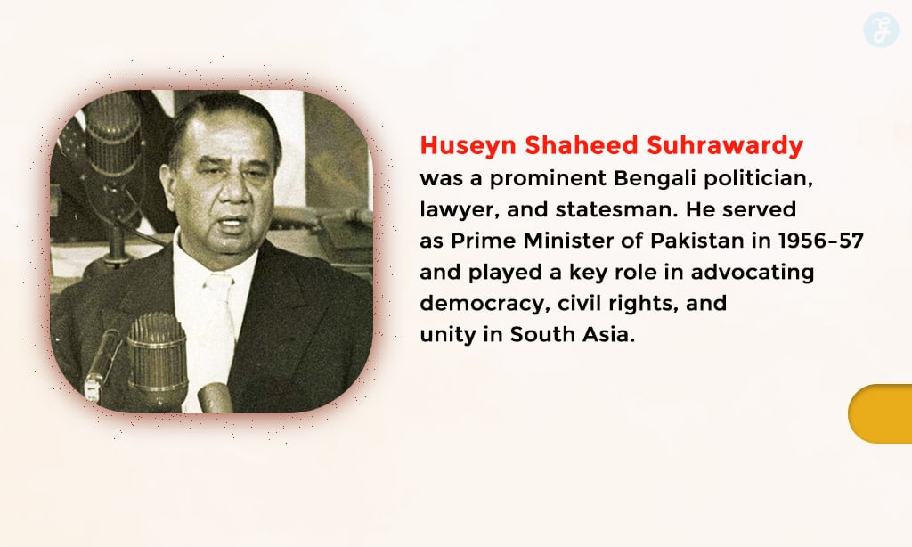 Who is Huseyn Shaheed Suhrawardy