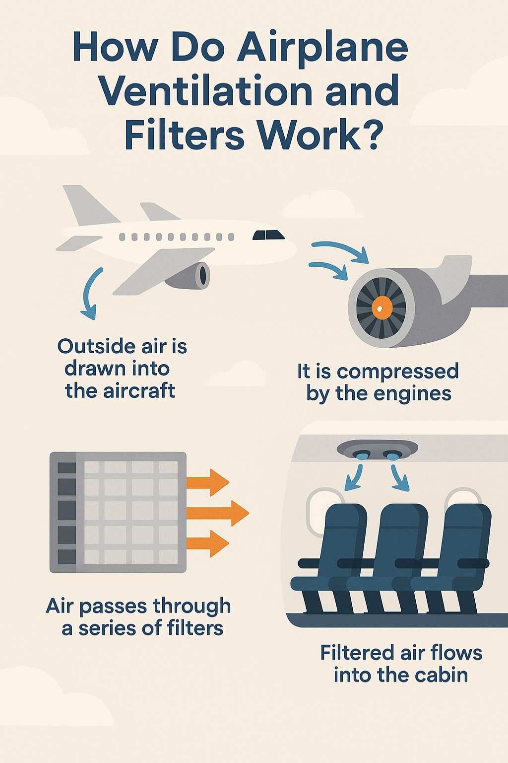 how airplane ventilation and filters work
