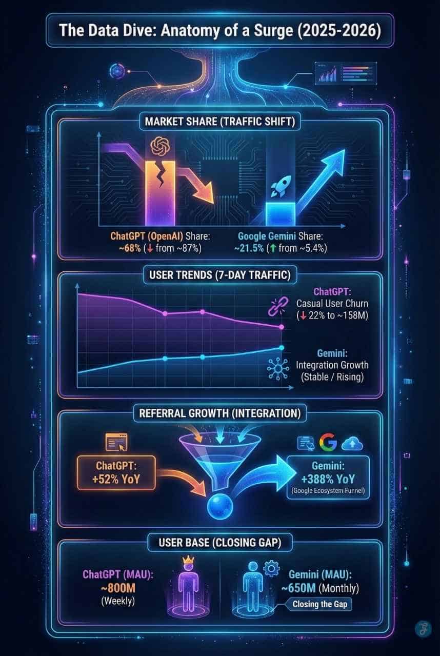Google Gemini vs ChatGPT Market Shift