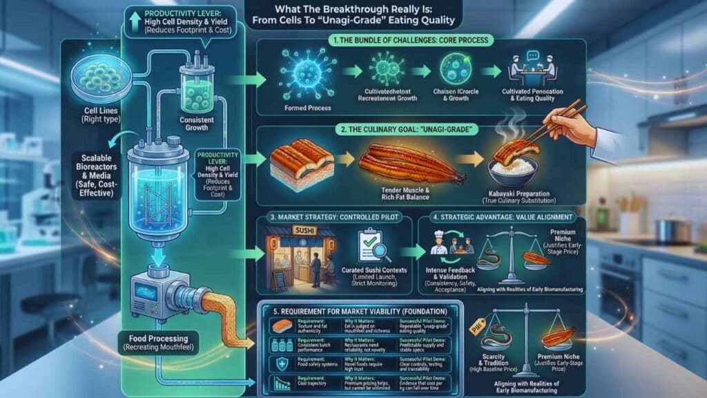 What The Breakthrough Really Is: From Cells To “Unagi-Grade” Eating Quality?