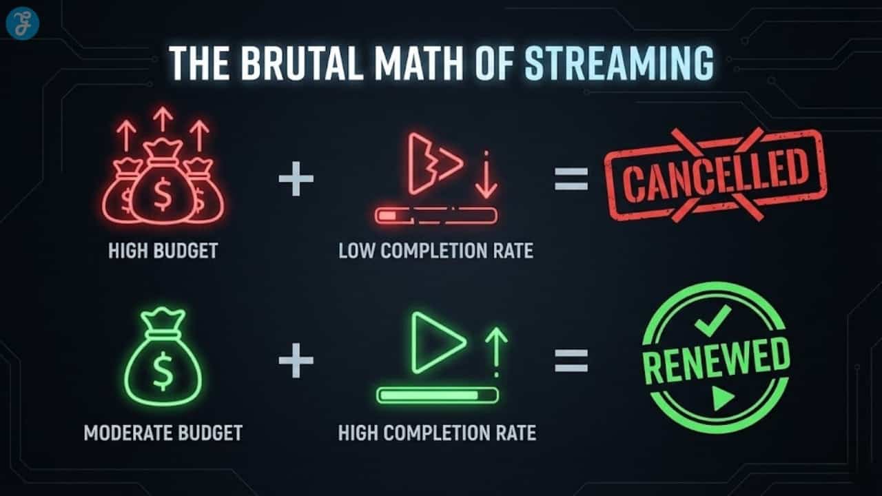 Line graph showing how complex lore and dense exposition in fantasy shows cause sharper viewer drop-off rates compared to simpler stories