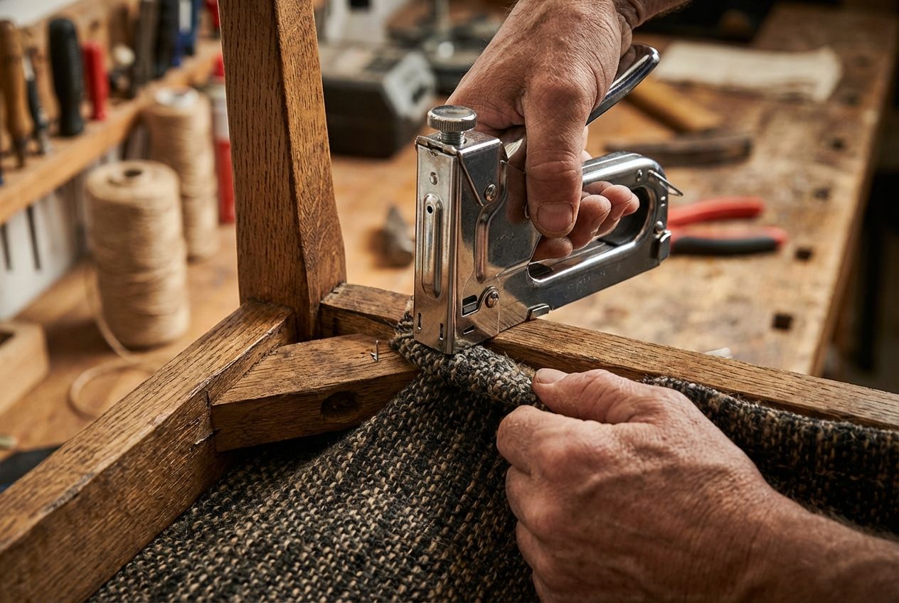 Adding upholstery to chairs and benches