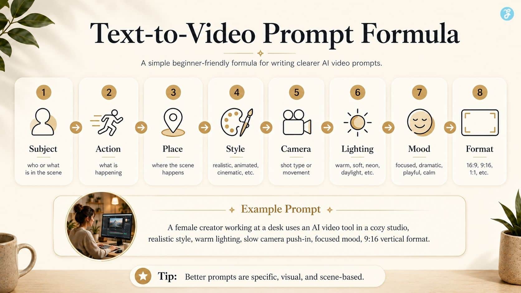 my Text-to-video AI prompt formula for beginners