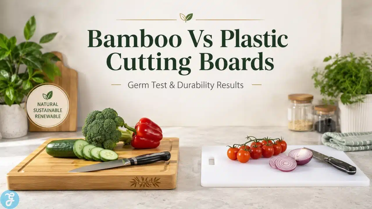 Bamboo and plastic cutting boards compared for kitchen prep