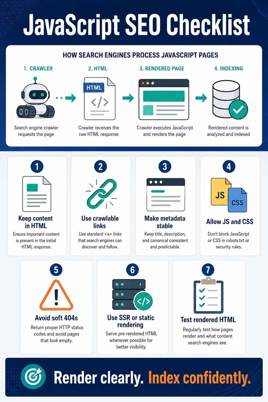 JavaScript seo checklist