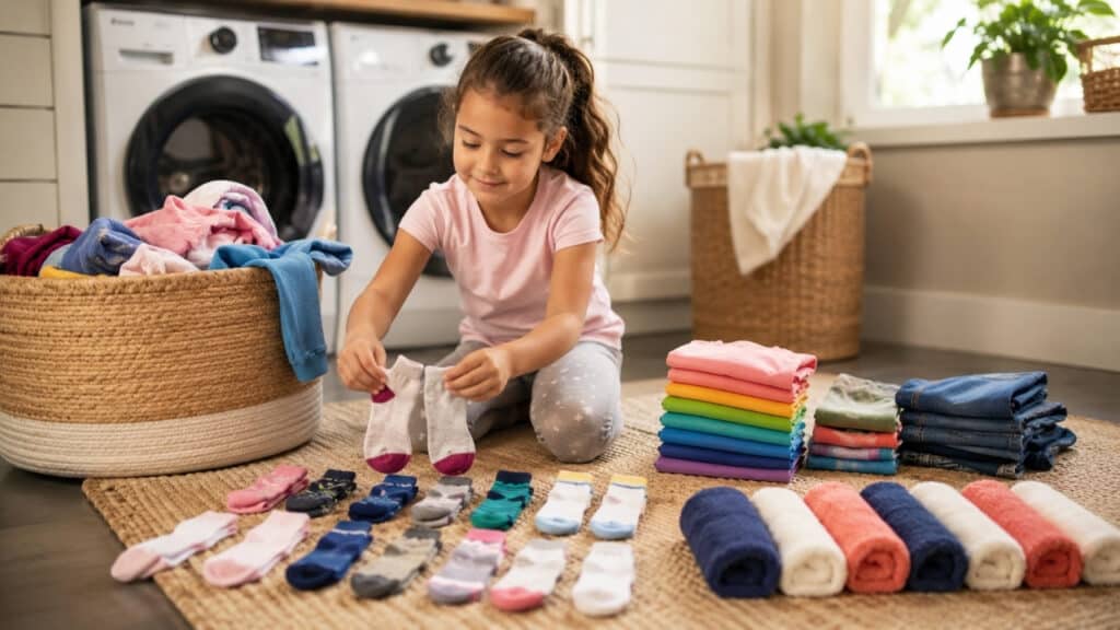 turn laundry into a math lesson for kids